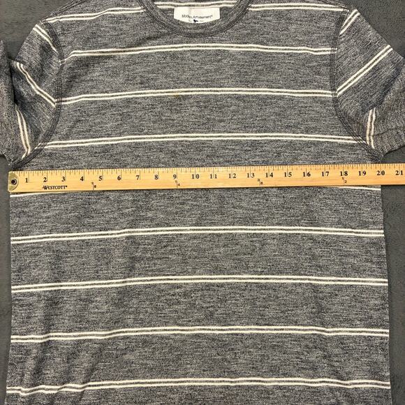 Modern Amusement Gray White Striped Long Sleeve T-Shirt Casual Top Men’s Size M - Picture 6 of 10
